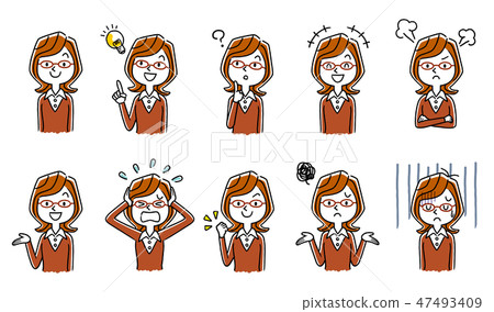 Young woman wearing glasses: set 47493409