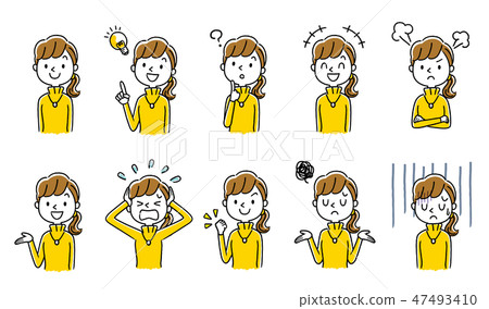 高領毛衣的一名年輕女子：集 47493410