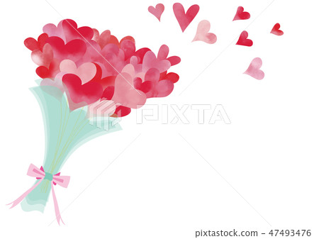Watercolor Style Valentine Heart Bouquet Stock Illustration 47493476 Pixta