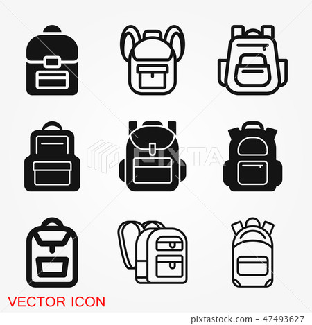 Backpack Solid Icon Luggage Symbol Design Stock Illustration 47493627 Pixta