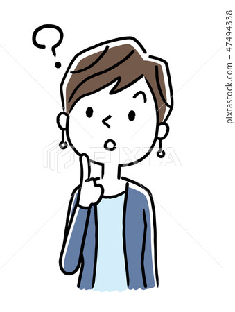 Young lady: doubt, think Young lady: doubt, think 47494338