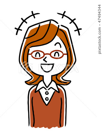 A young woman wearing glasses: Laugh 47494344