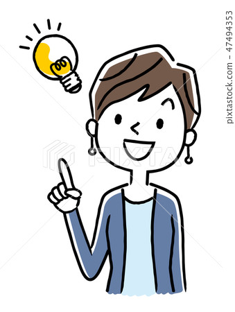 Short hair young lady: Ideas, come up with - Stock Illustration ...