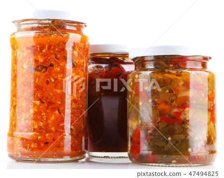 Preserved Vegetables On White Background 47494825