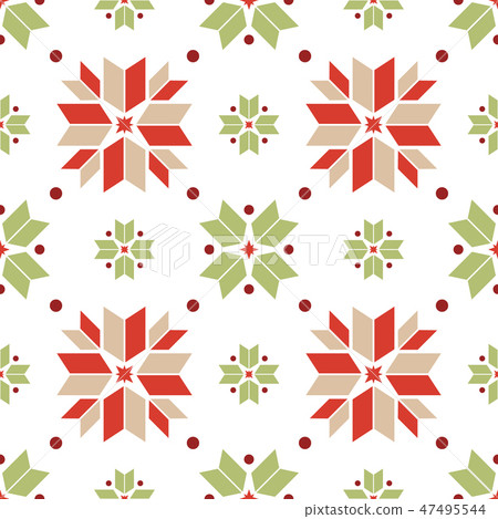 Vector seamless pattern of geometric snowflakes. - Stock Illustration ...