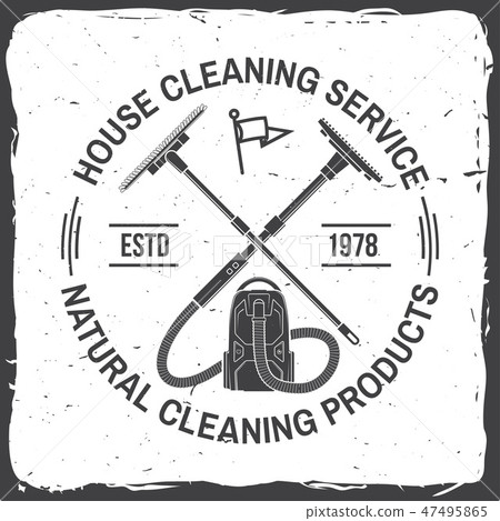 Cleaning company badge, emblem. Vector illustration. Concept for shirt, stamp or tee. Vintage Cleaning company badge, emblem. Vector illustration. Concept for shirt, stamp or tee. Vintage 47495865