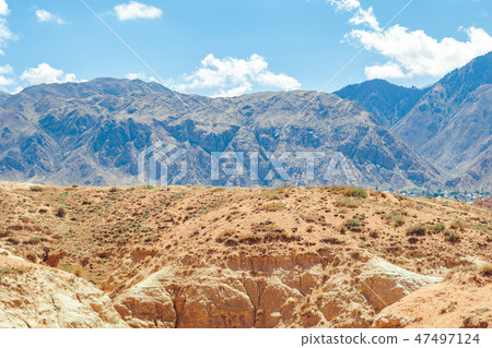 Beautiful mountainscape scenery blue sky 47497124