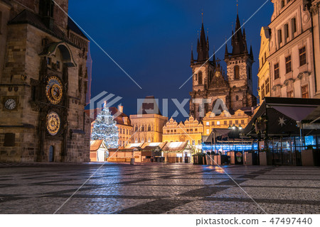 Christmas Market Old Town Square in Czech Republic Prague Christmas Market Old Town Square in Czech Republic Prague 47497440
