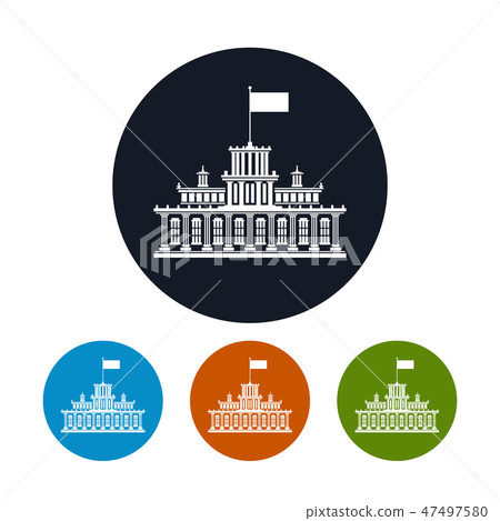 Four types of round icons government house Four types of round icons government house 47497580