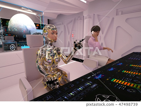 Commander room perming3DCG插圖素材 Commander room perming3DCG插圖素材 47498739