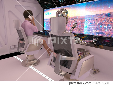 Commander room perming3DCG Illustration material - Stock Illustration ...