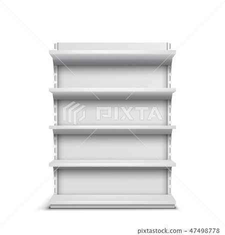 Rack with empty shelves 3d realistic vector 47498778
