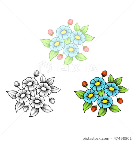Daisy four flowers bouquet Daisy four flowers bouquet 47498801