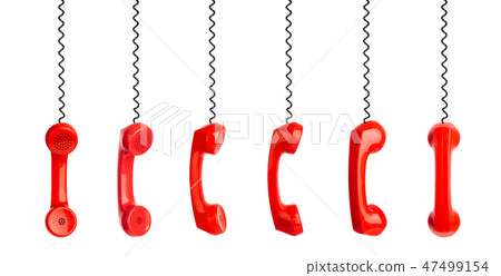 Set of red phones 47499154