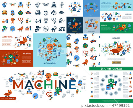 Digital vector machine automation - Stock Illustration [47499391] - PIXTA