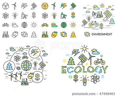 Digital vector yellow green ecology 47499465