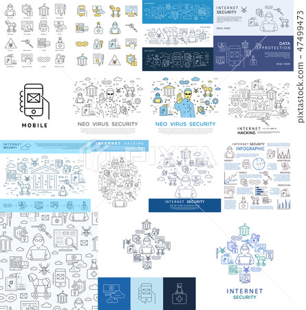 Digital vector blue internet security Digital vector blue internet security 47499473