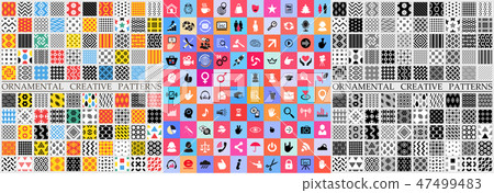 Digital vector color geometric universal patterns 47499483
