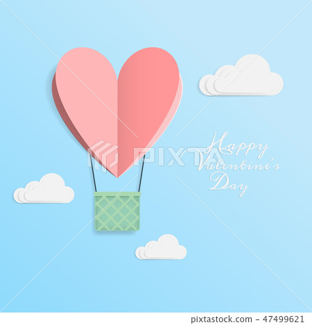 origami cut paper made balloon in heart shape origami cut paper made balloon in heart shape 47499621