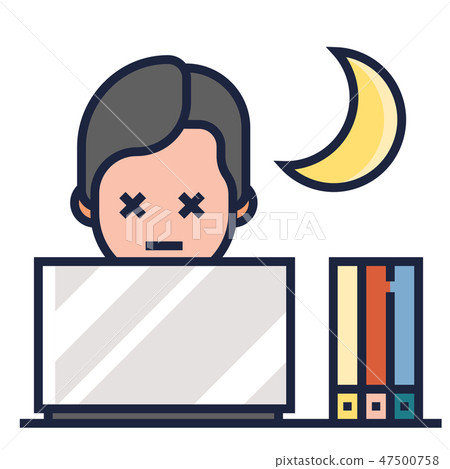Don't overworked yourself LineColor illustration Don't overworked yourself LineColor illustration 47500758