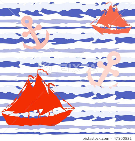 Marine striped seamless pattern Marine striped seamless pattern 47500821