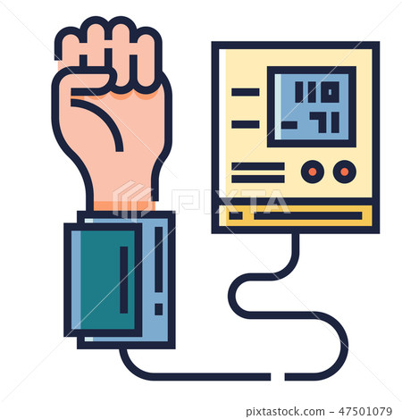 Blood pressure test LineColor illustration 47501079