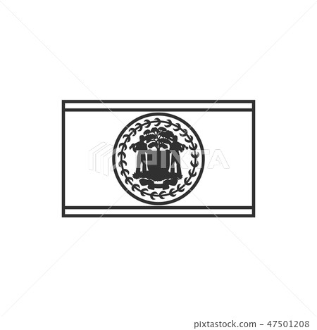 Belize flag icon in black outline flat design 47501208
