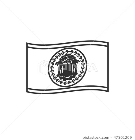 Belize flag icon in black outline flat design 47501209