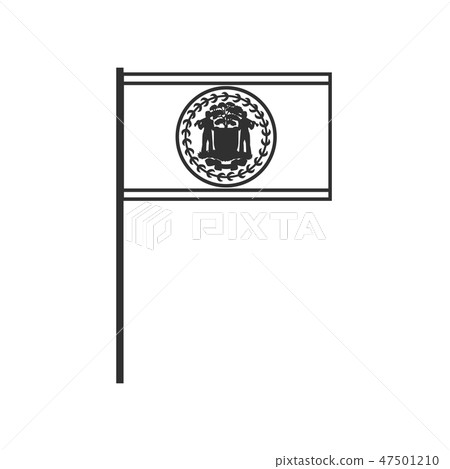 Belize flag icon in black outline flat design 47501210