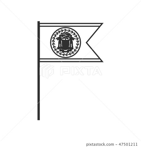 Belize flag icon in black outline flat design 47501211