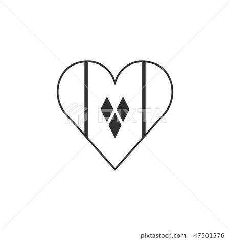 Saint Vincent and the Grenadines flag heart shape Saint Vincent and the Grenadines flag heart shape 47501576