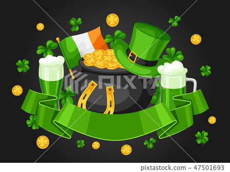 Saint Patricks Day greeting card. Saint Patricks Day greeting card. 47501693