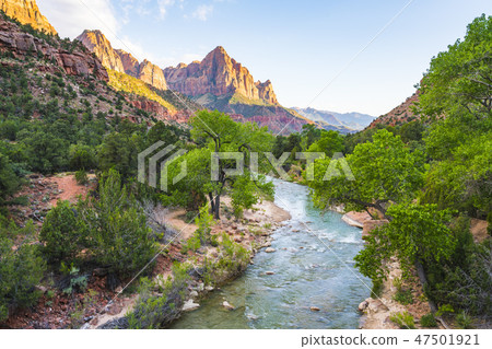 beautiful Zion np on sunny day,utah,usa. 47501921