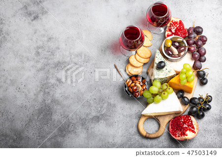 Selection of cheese and appetizers Selection of cheese and appetizers 47503149