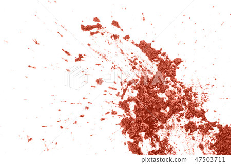 Living Coral color of the Year 2019. Mud splat pattern isolated with coral in trendy color Living Coral color of the Year 2019. Mud splat pattern isolated with coral in trendy color 47503711