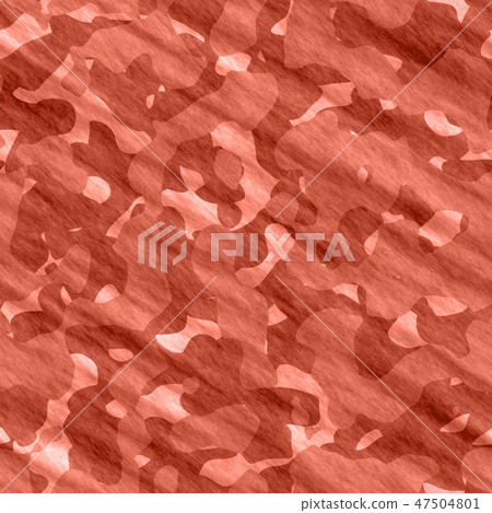 Living Coral color of the Year 2019. Military army camouflage fabric with coral in trendy color 47504801
