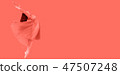 Dance of the Ballerina in a jump,  of living coral background 47507248