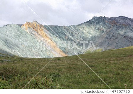 View of the colored mountains, gorge Yarlu, Altai View of the colored mountains, gorge Yarlu, Altai 47507750