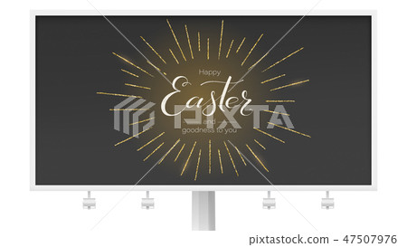 Billboard for festive Happy Easter greeting 47507976