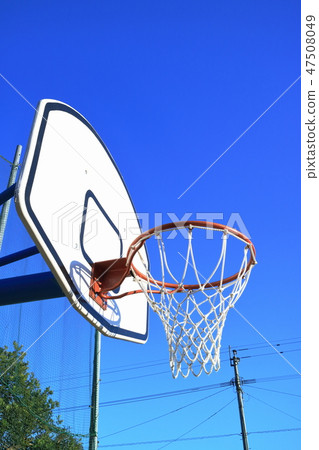 Basketball goal and blue sky Basketball goal and blue sky 47508049