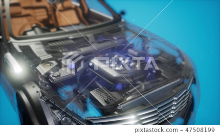 engine and other parts visible in car 47508199