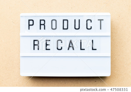 White lightbox with word product recall 47508331