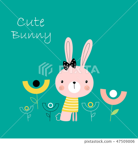 cute bunny rabbit - Stock Illustration [47509806] - PIXTA
