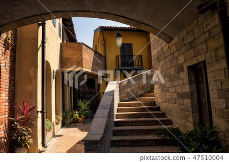 medieval village with sunset light shade, Tuscany medieval village with sunset light shade, Tuscany 47510004