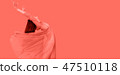 Dance of the Ballerina in a jump,  of living coral background 47510118
