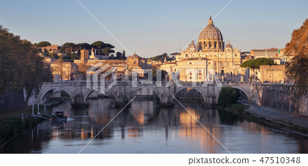 Tiber and St Peter Basilica in Vatican 47510348