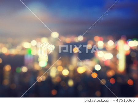 blurred lighhts from peak Victoria, Hong Kong 47510360