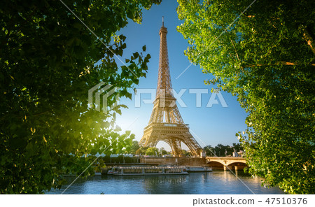 Seine in Paris with Eiffel tower 47510376