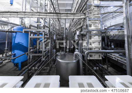 Modern industry equipment at factory manufacture background 47510687