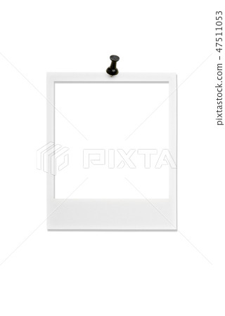 Polaroid frame, with pin, isolated on 100% white 47511053